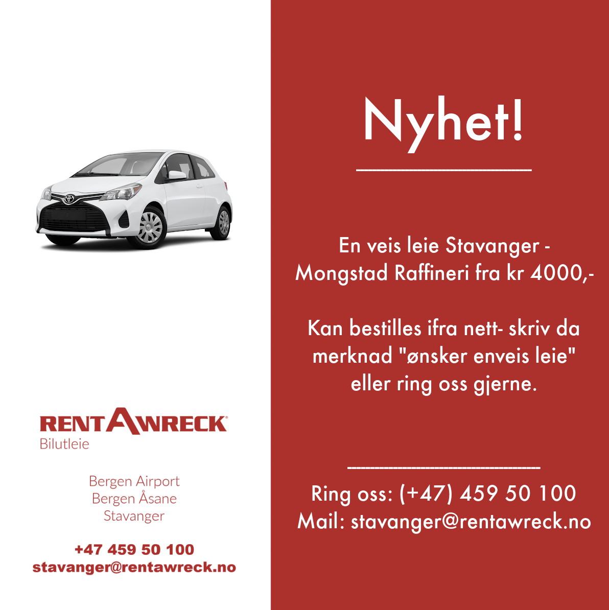 Car Rental in Stavanger / Forus Budget Car Rental RentAWreck